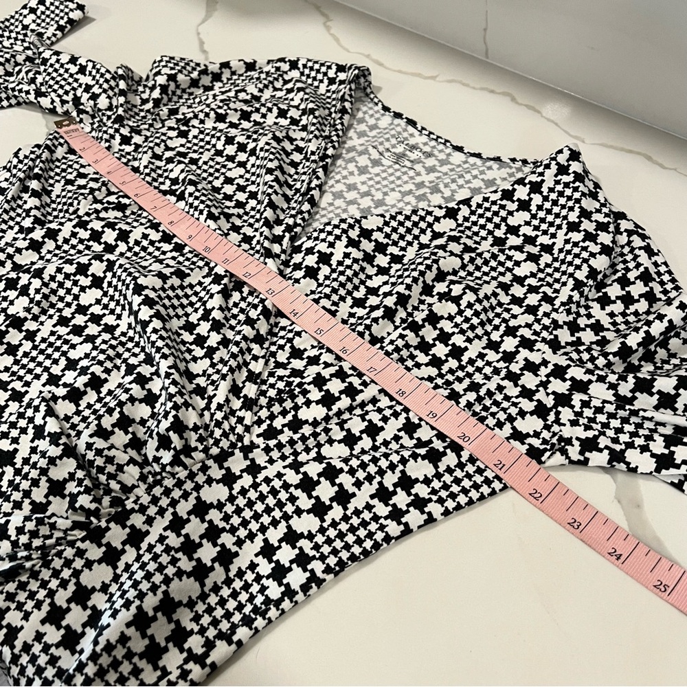 Talbots women's houndstooth style print faux wrap‎ 3/4 sleeve blouse size 1x - Picture 11 of 13